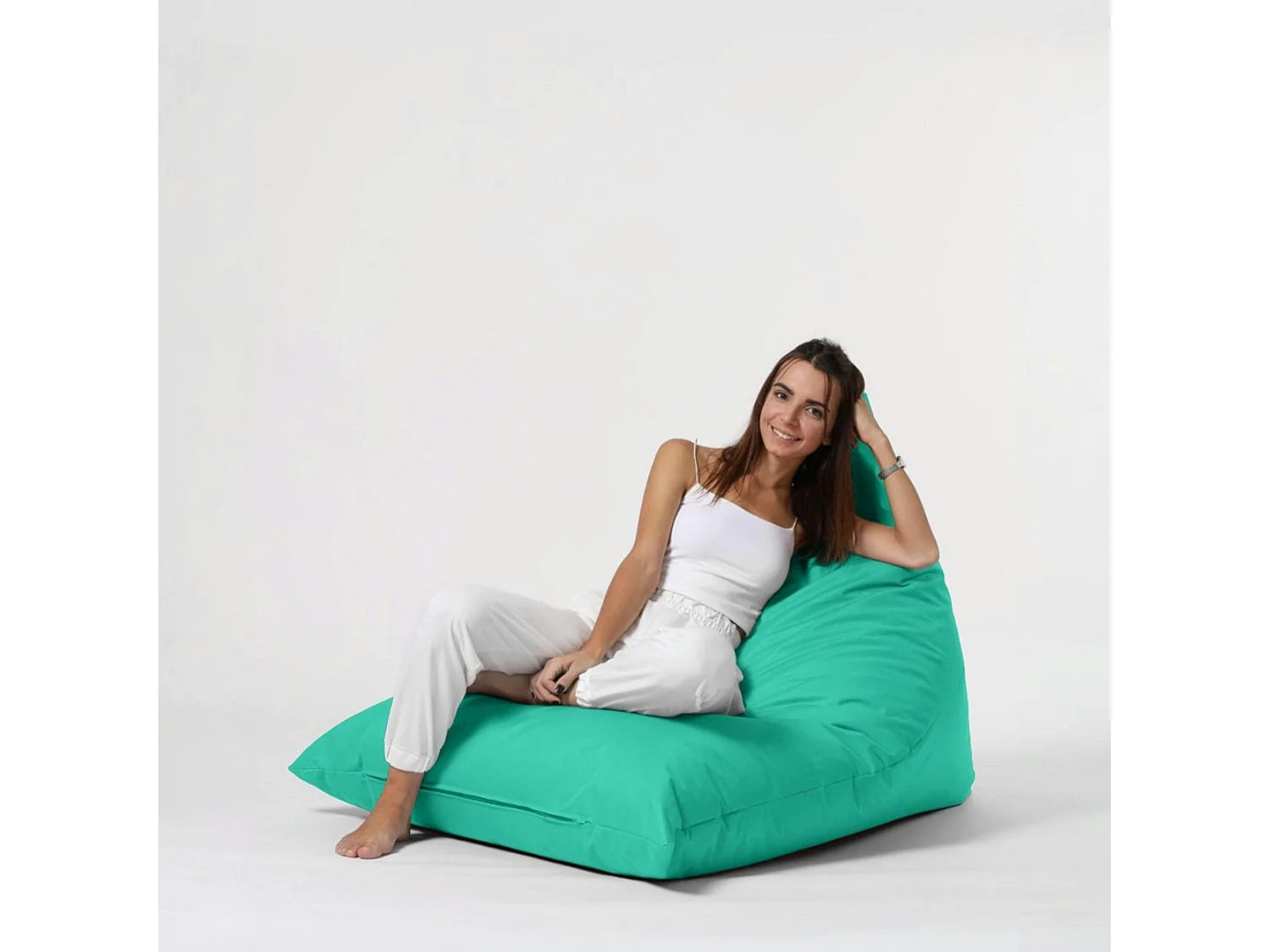 Pouf berlingot extérieur turquoise ARTA