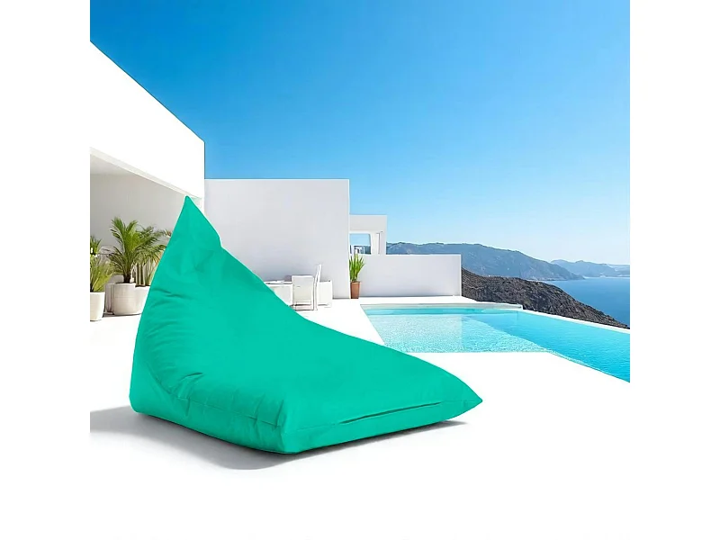 Pouf berlingot extérieur turquoise ARTA