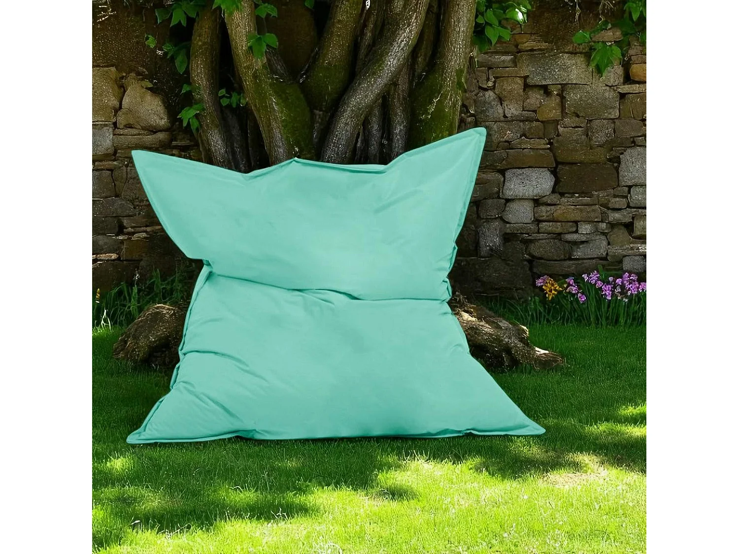 Pouf XXL extérieur turquoise 180 cm ARTA