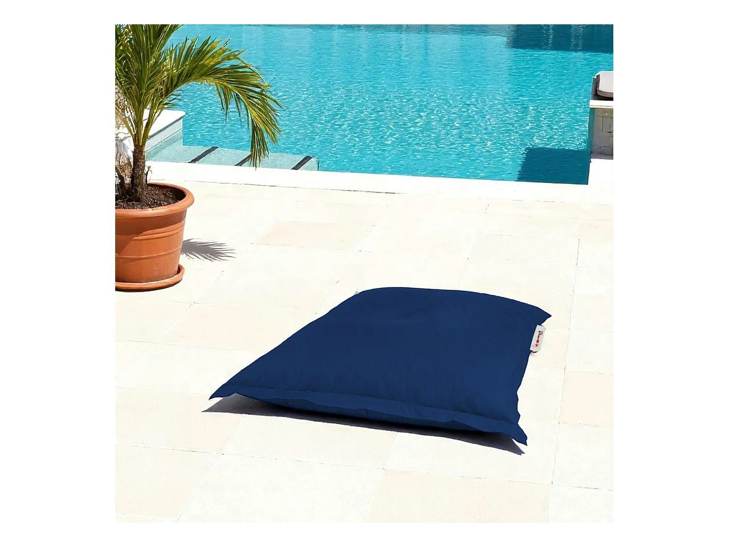 Pouf coussin de sol extérieur bleu foncé - 100 cm ARTA
