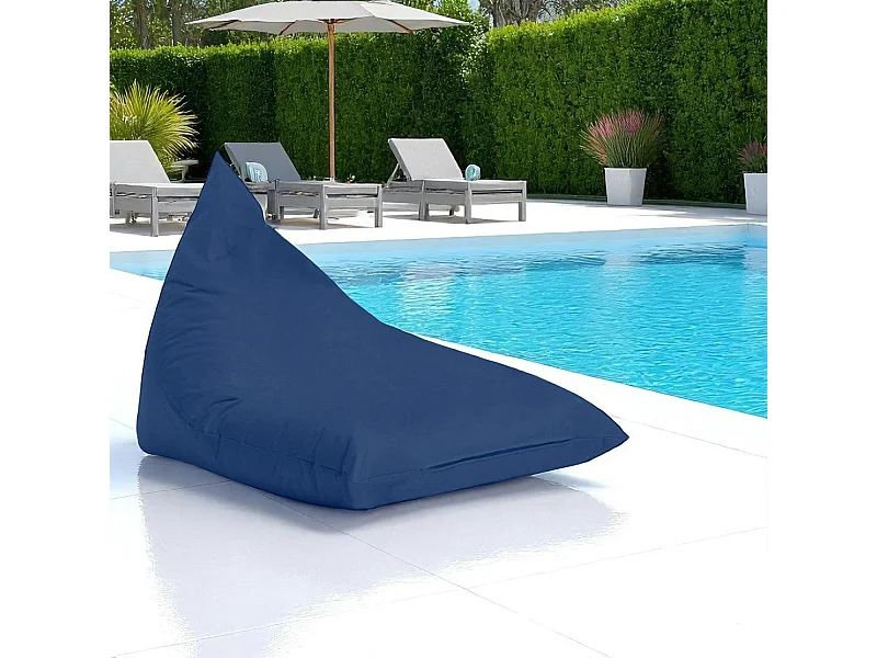 Pouf berlingot extérieur bleu foncé ARTA