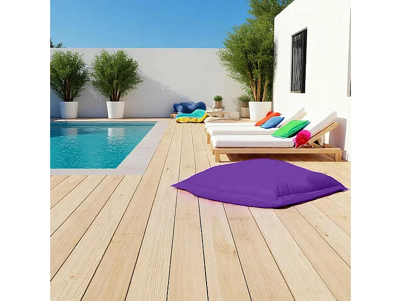 Pouf coussin de sol extérieur imperméable - violet ARTA