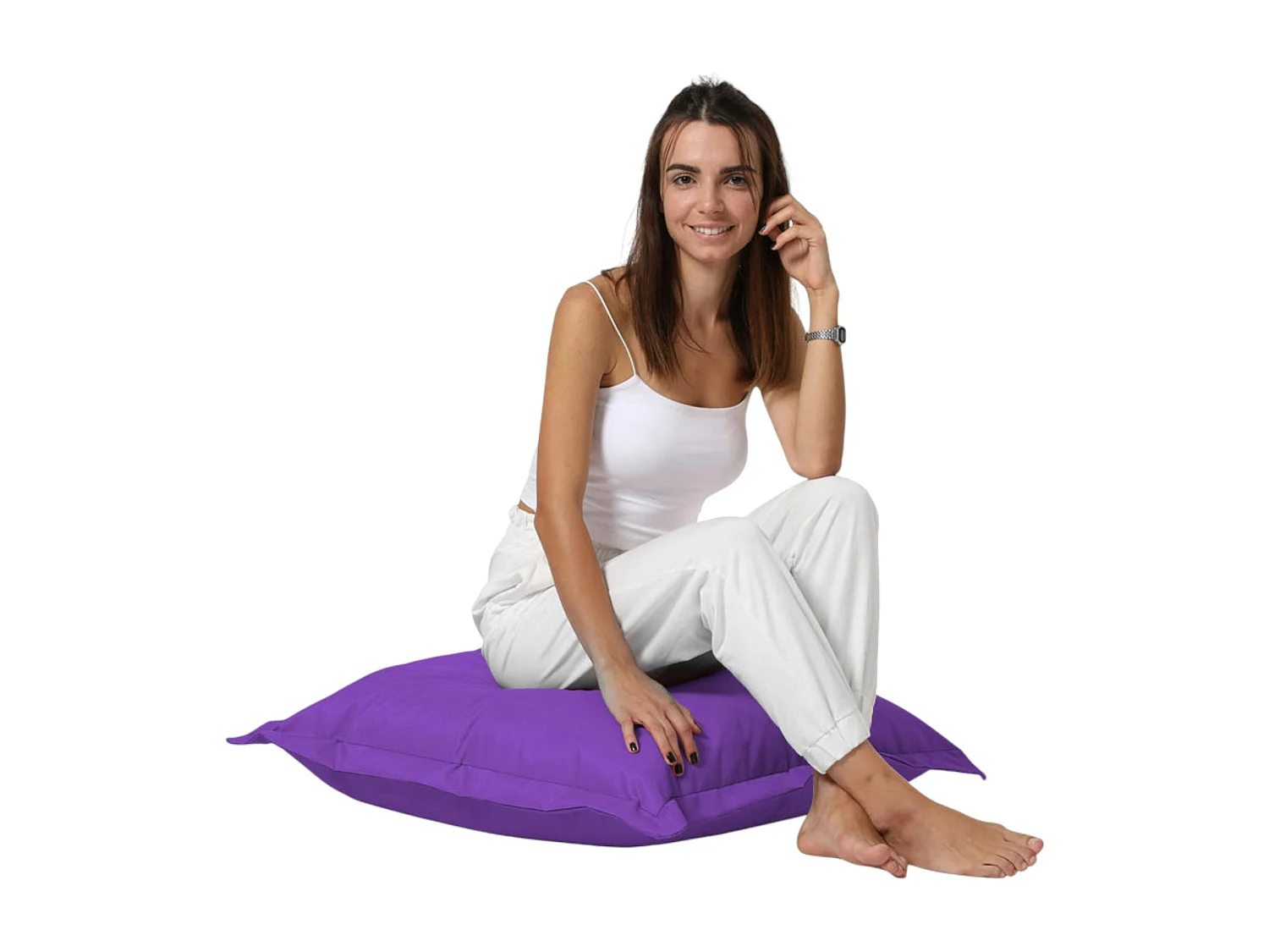 Pouf coussin de sol extérieur imperméable - violet ARTA