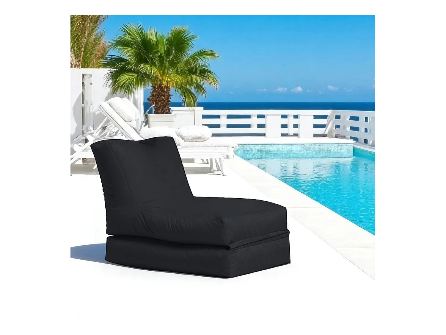 Pouf bain de soleil extérieur noir ARTA