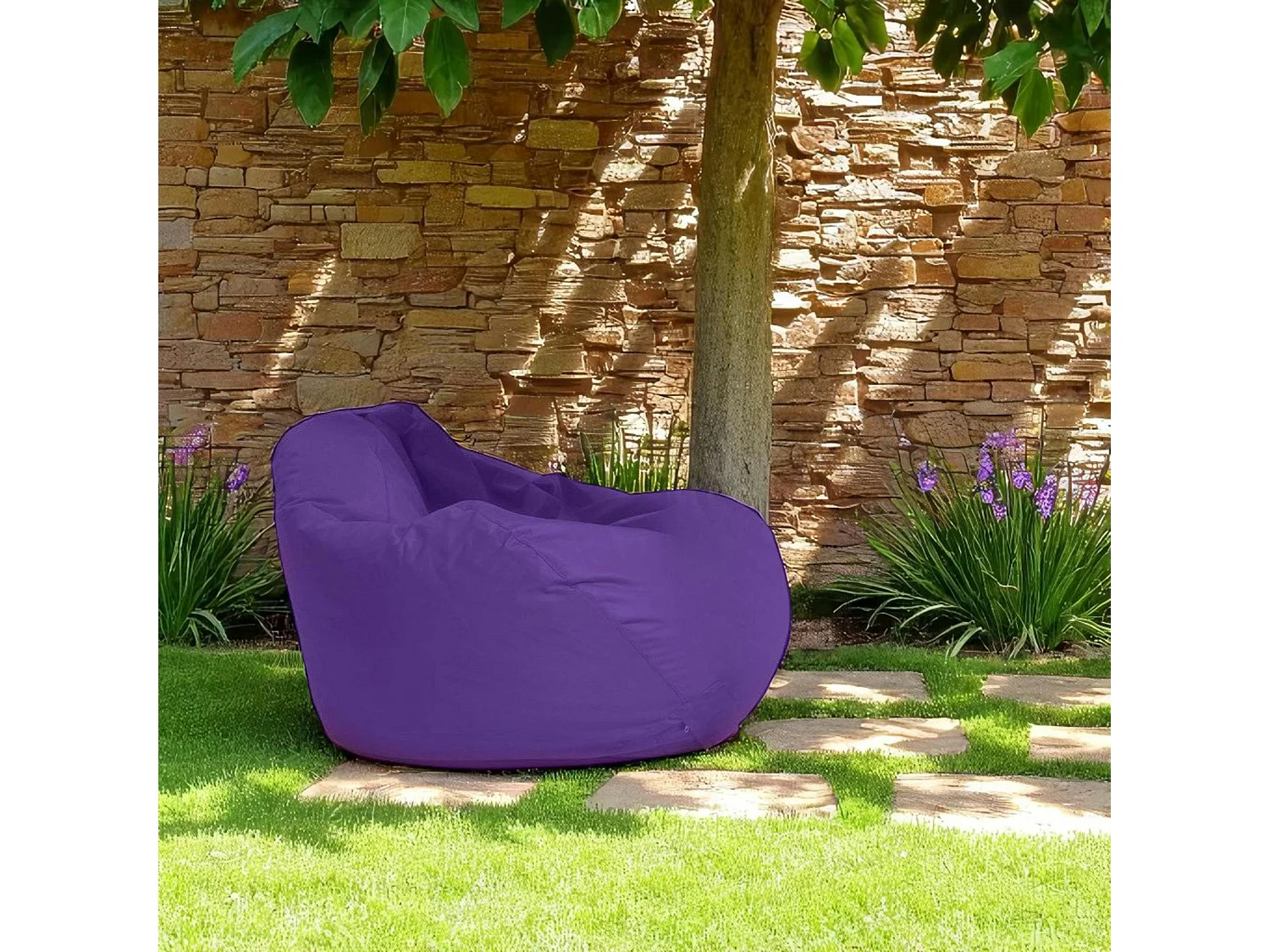 Pouf poire géant extérieur violet ARTA