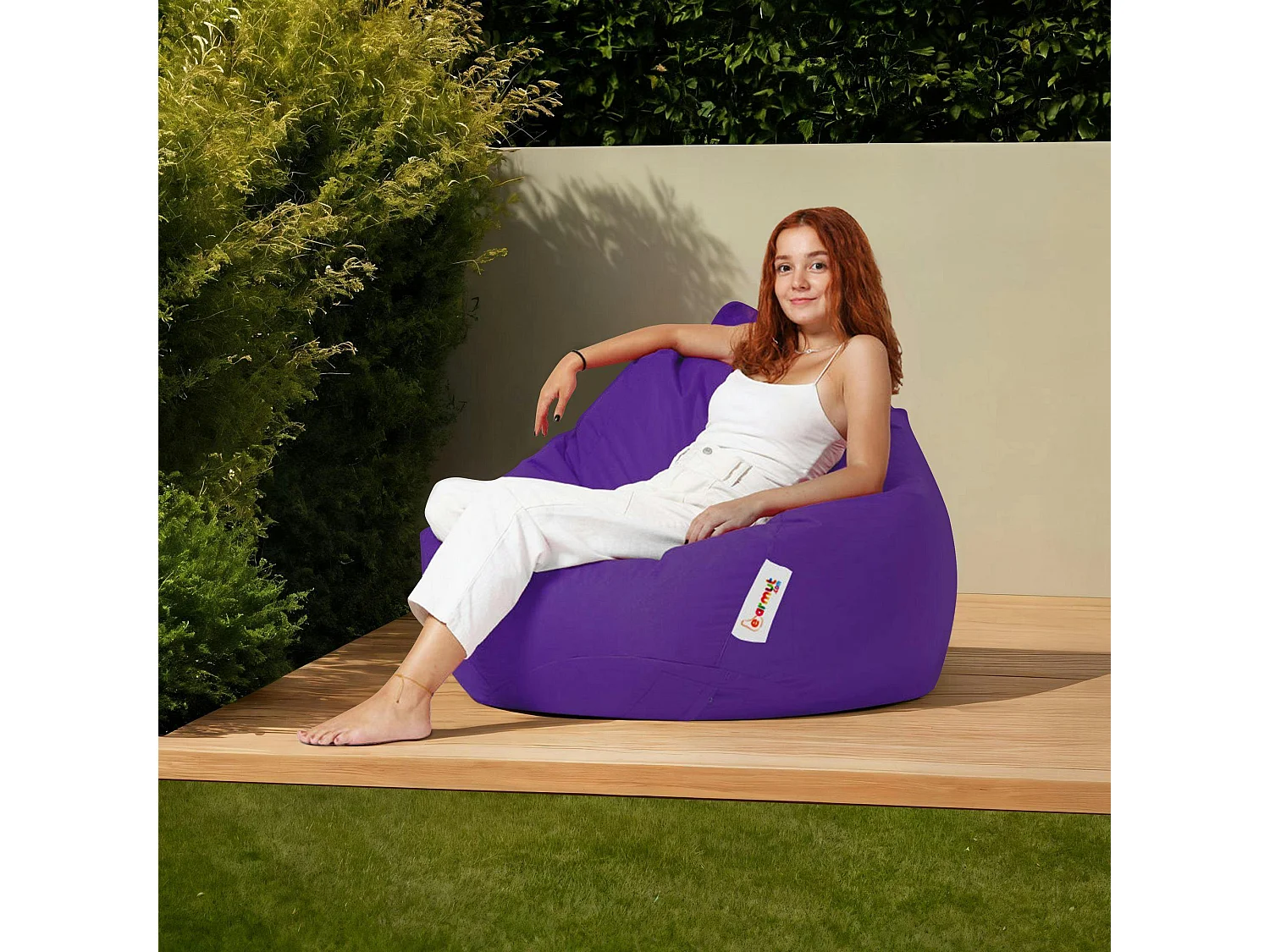 Pouf poire géant extérieur violet ARTA