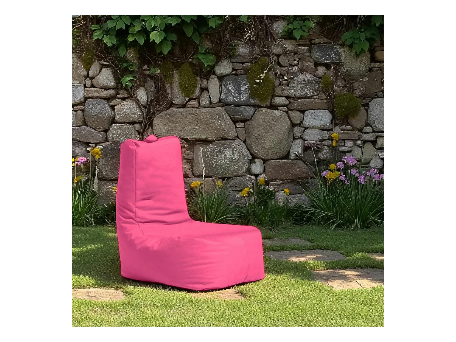 Pouf poire extérieur rose avec poches latérales ARTA