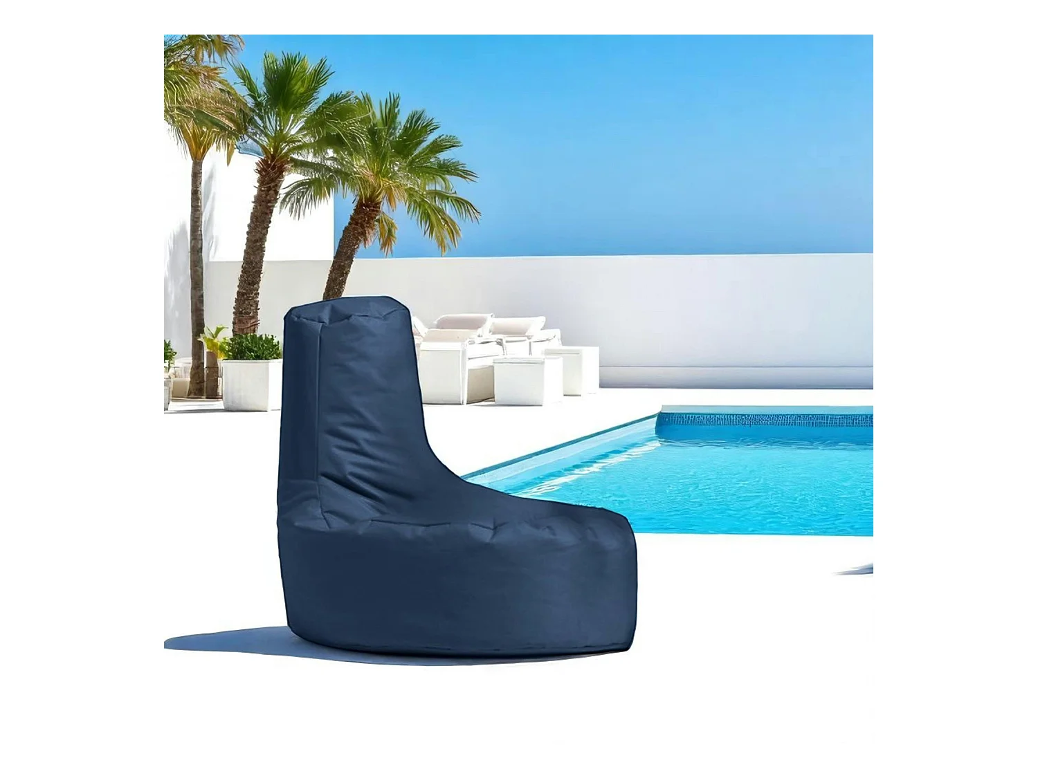 Pouf poire extérieur bleu foncé ARTA