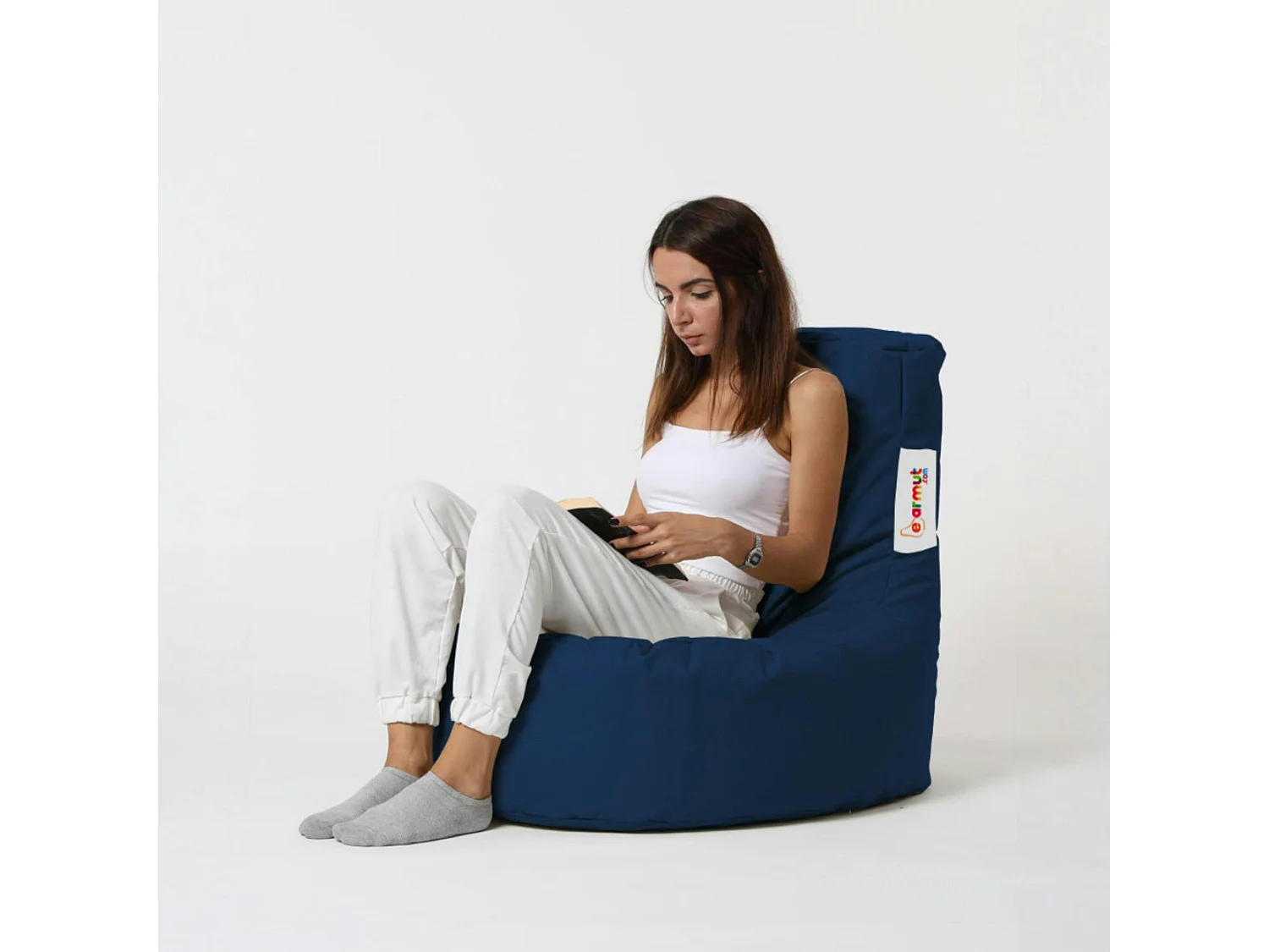 Pouf poire extérieur bleu foncé ARTA