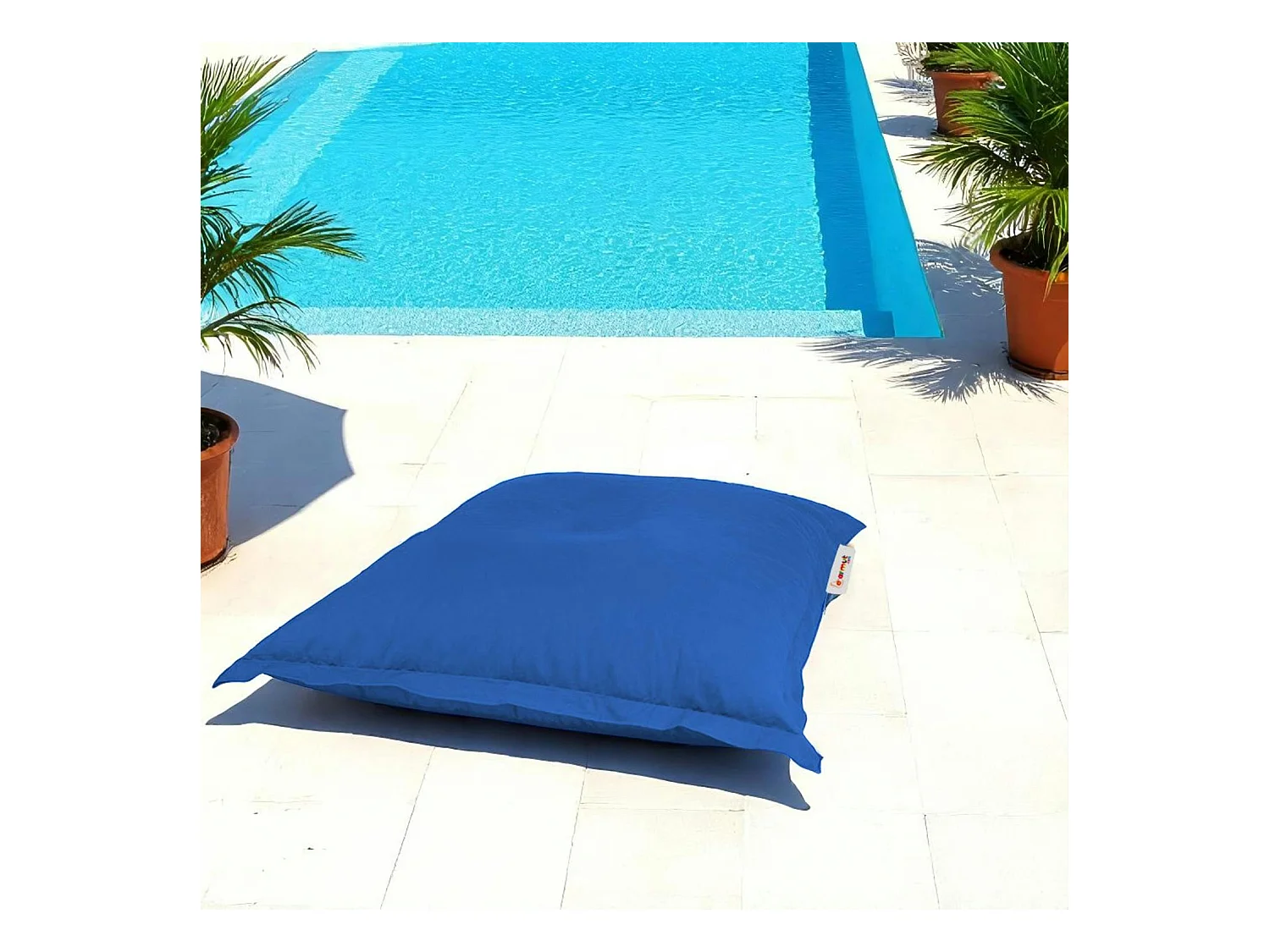 Pouf coussin de sol extérieur bleu - 100 cm ARTA