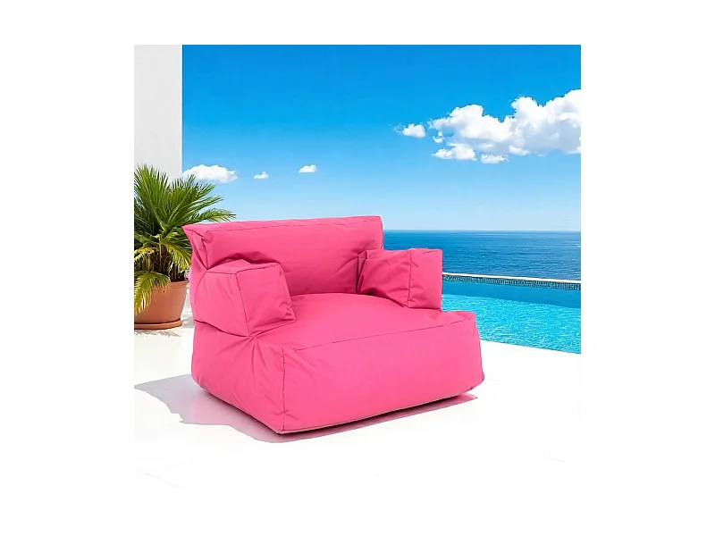 Pouf XXL extérieur avec accoudoirs - rose ARTA