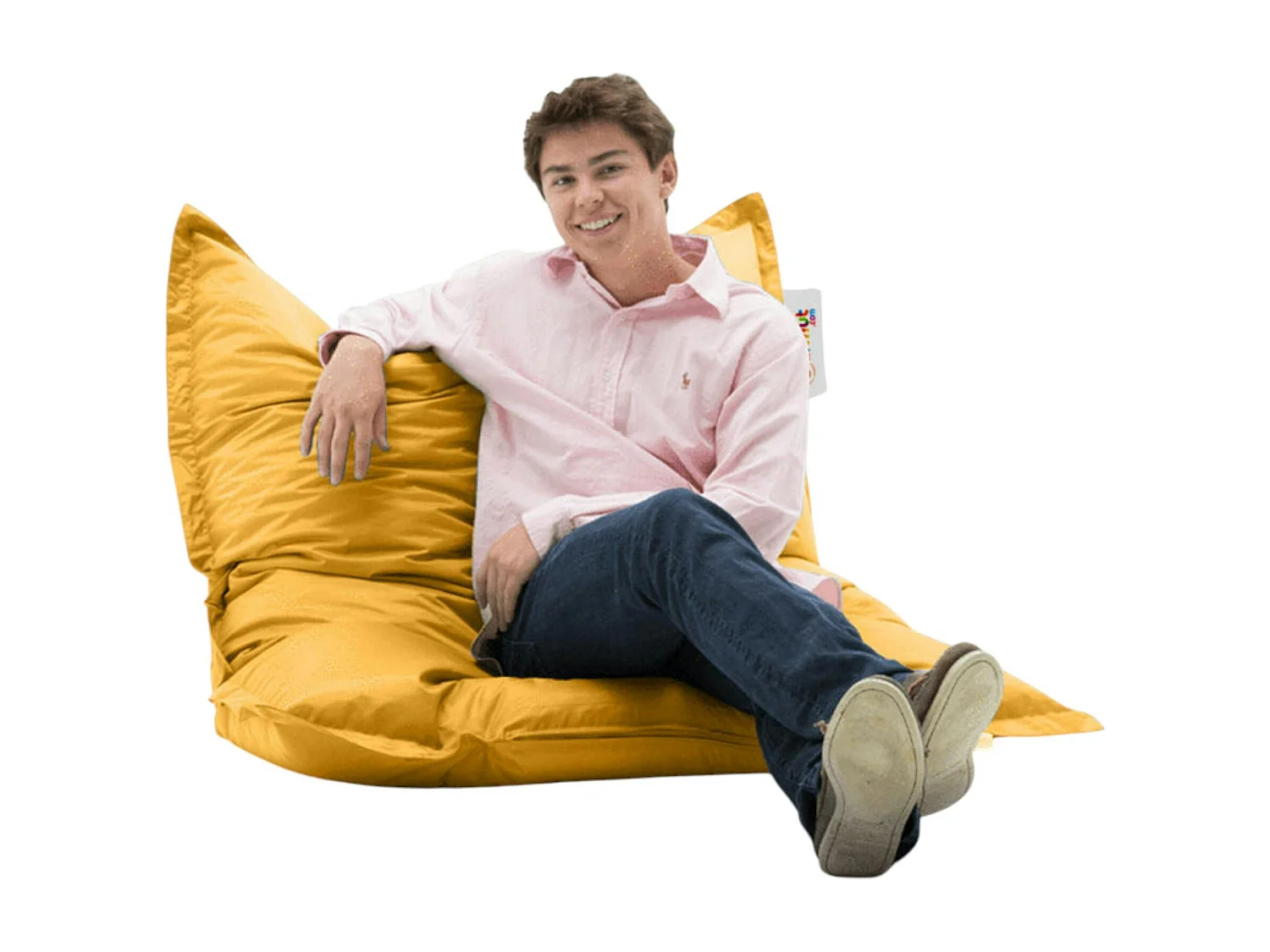 Pouf coussin de sol extérieur jaune - 100 cm ARTA