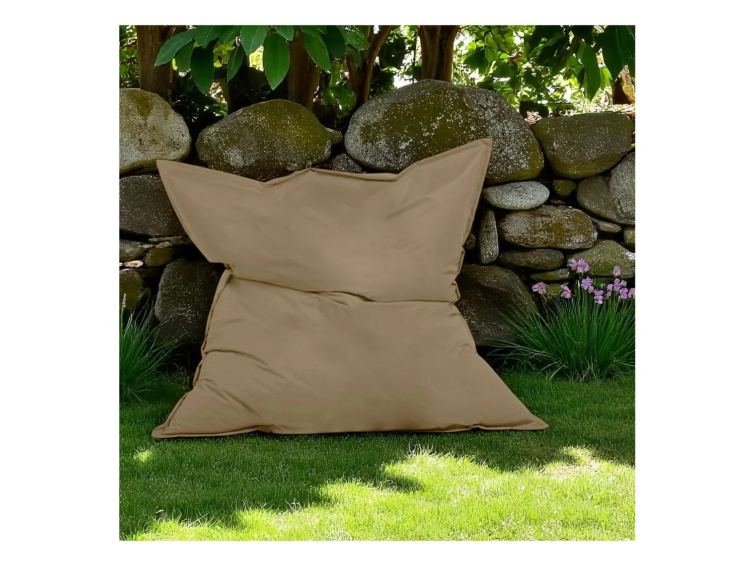 Pouf XXL extérieur taupe 180 cm ARTA