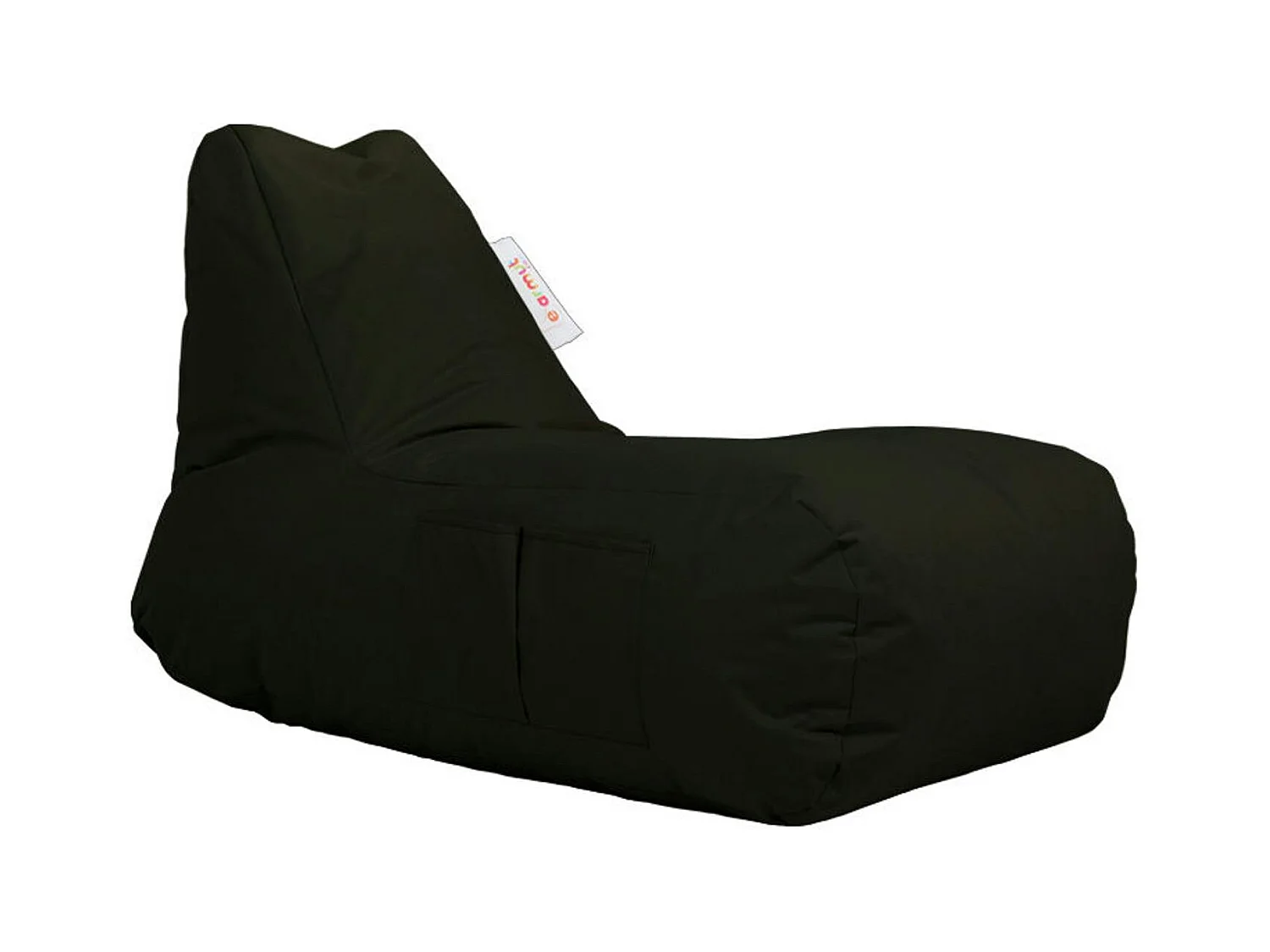 Grand pouf extérieur imperméable noir - avec poches ARTA