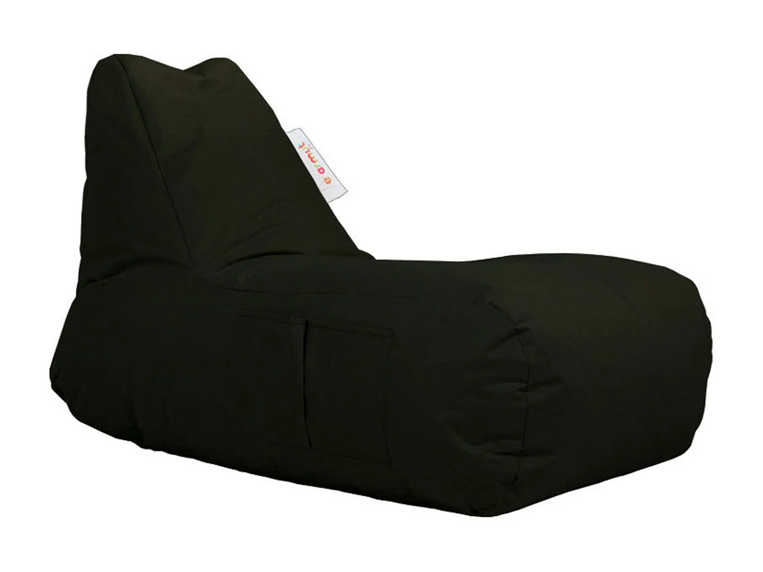 Grand pouf extérieur imperméable noir - avec poches ARTA