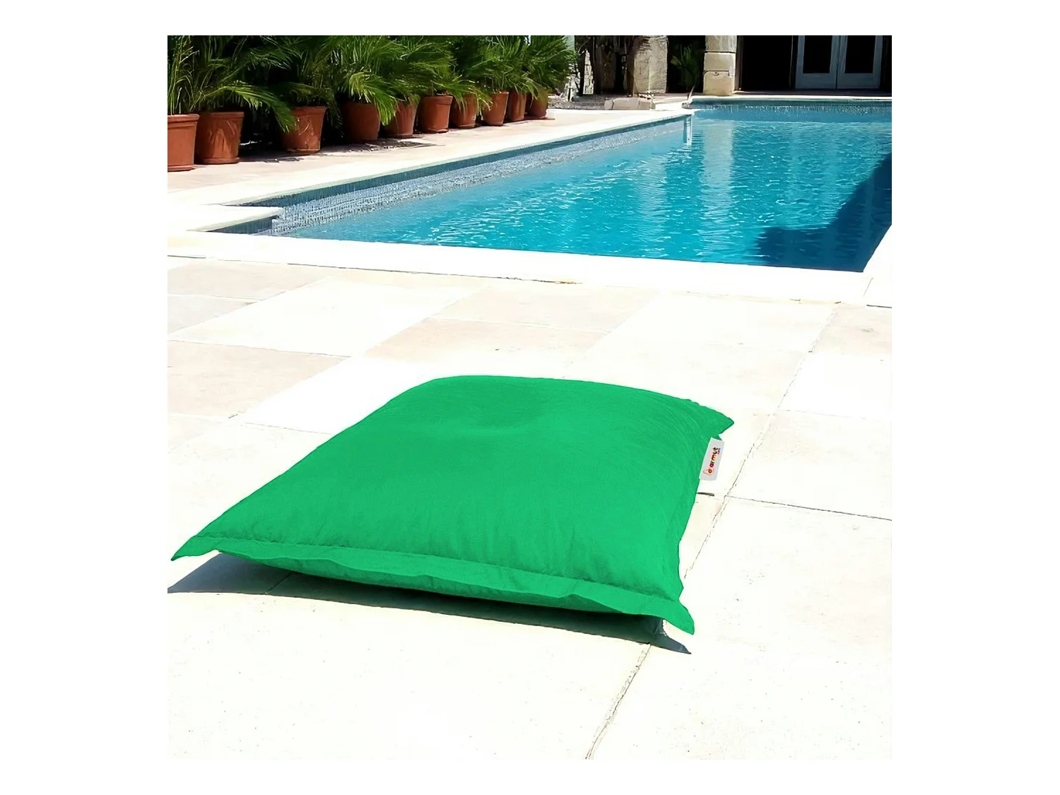Pouf coussin de sol extérieur vert - 100 cm ARTA