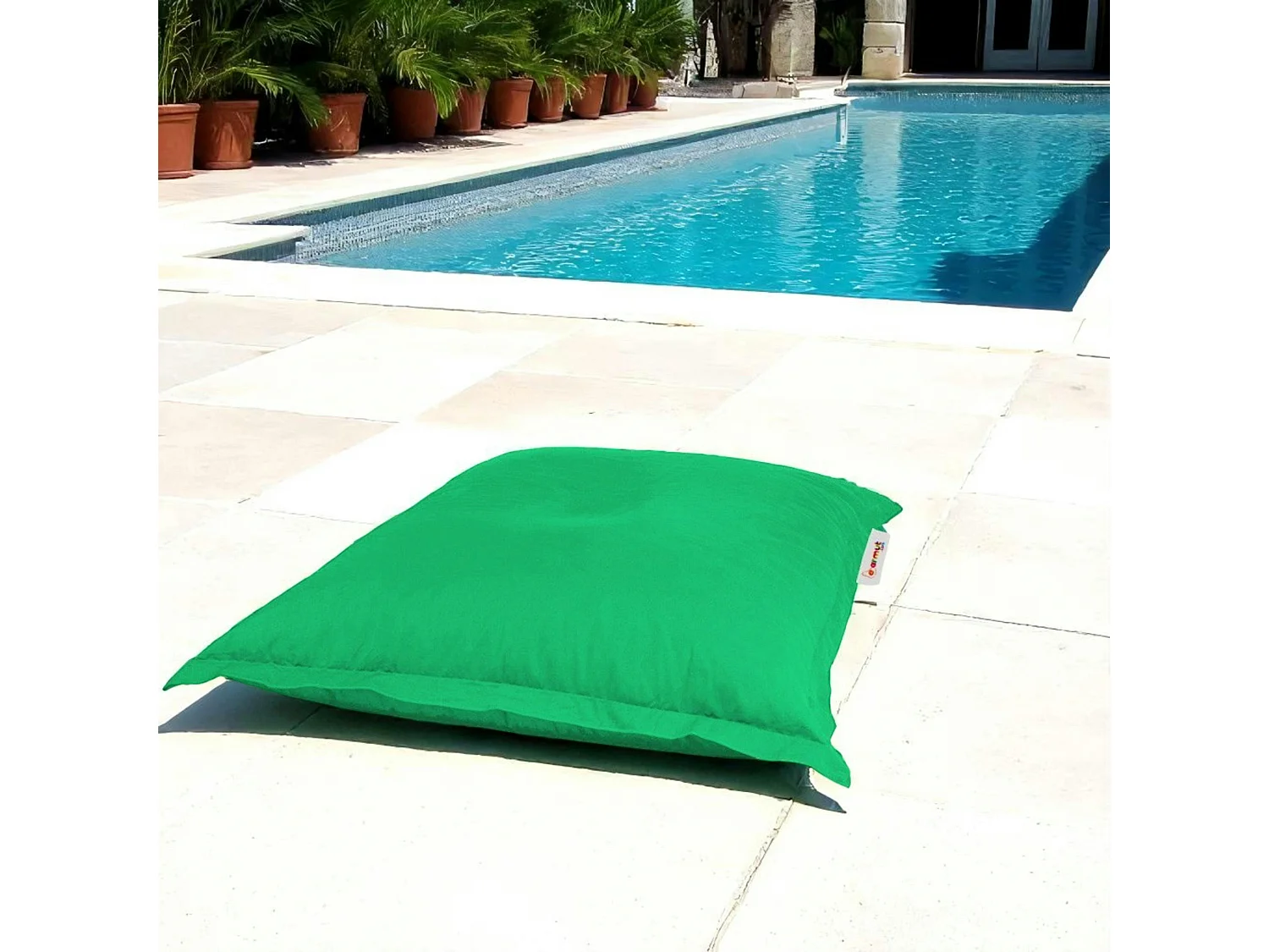 Pouf coussin de sol extérieur vert - 100 cm ARTA