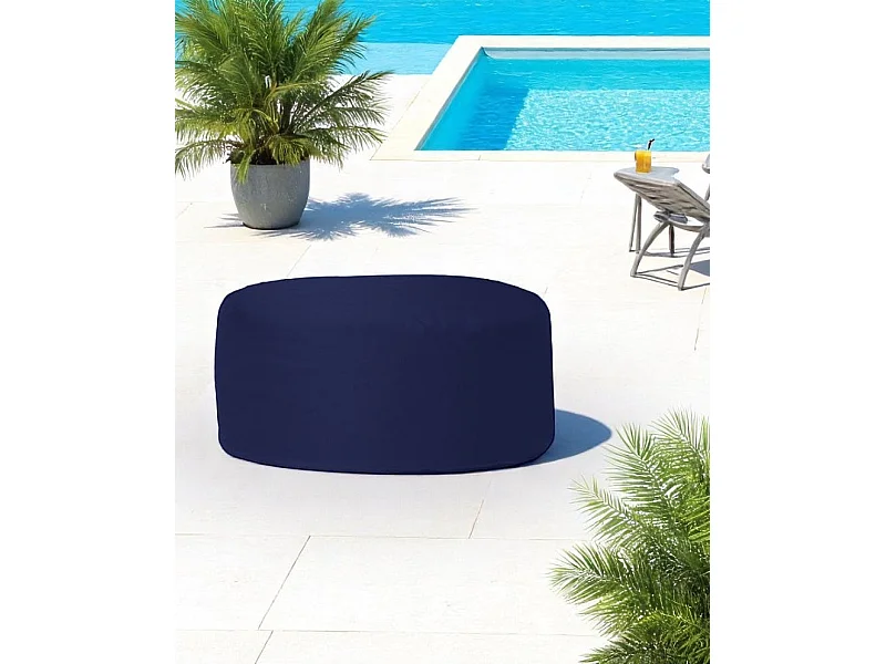Pouf extérieur imperméable bleu foncé - forme ronde ARTA
