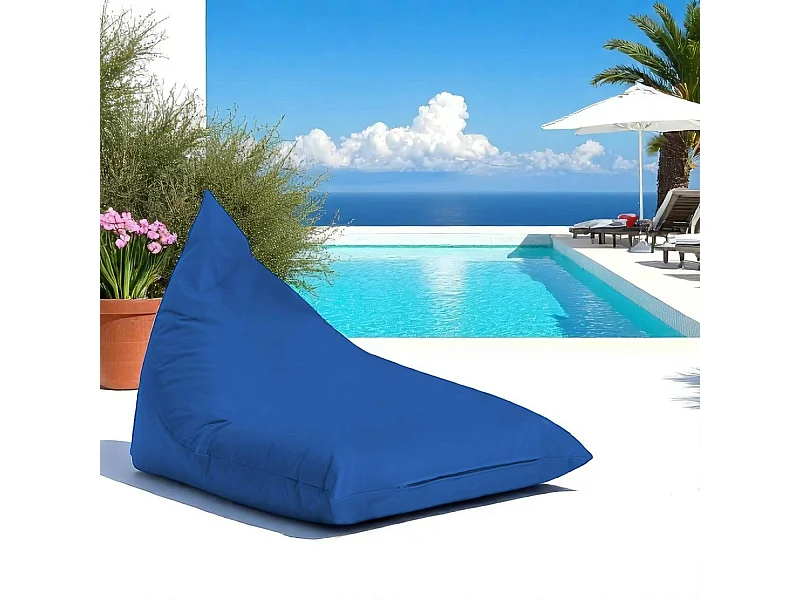 Pouf berlingot extérieur bleu ARTA