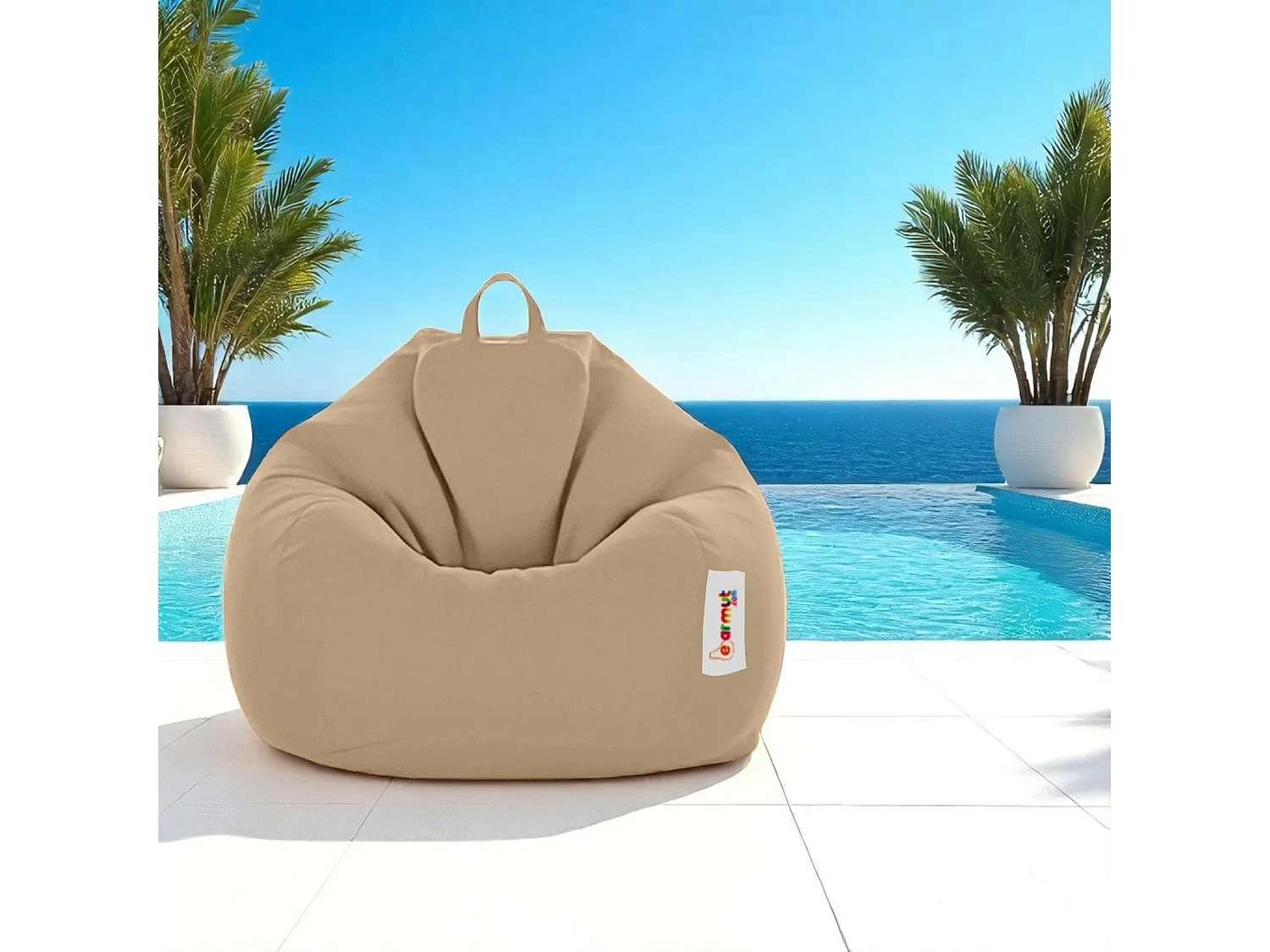 Pouf poire géant extérieur beige ARTA