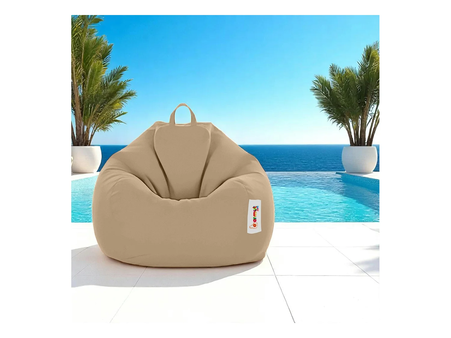 Pouf poire géant extérieur beige ARTA