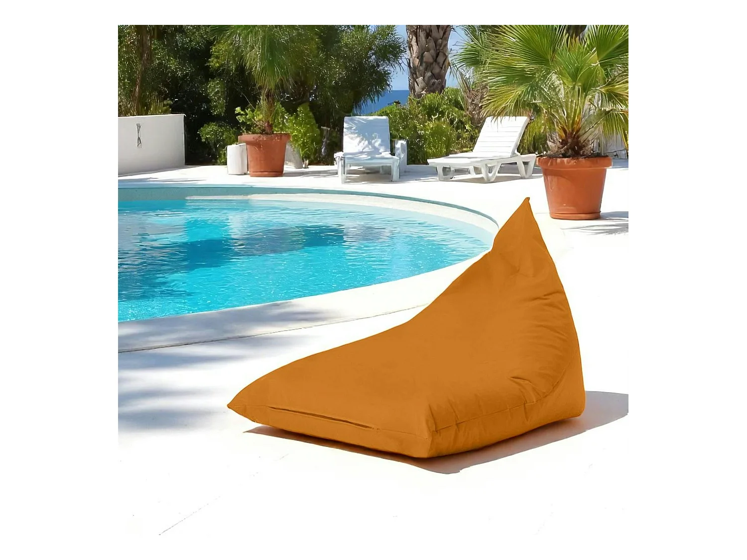 Pouf berlingot extérieur orange ARTA