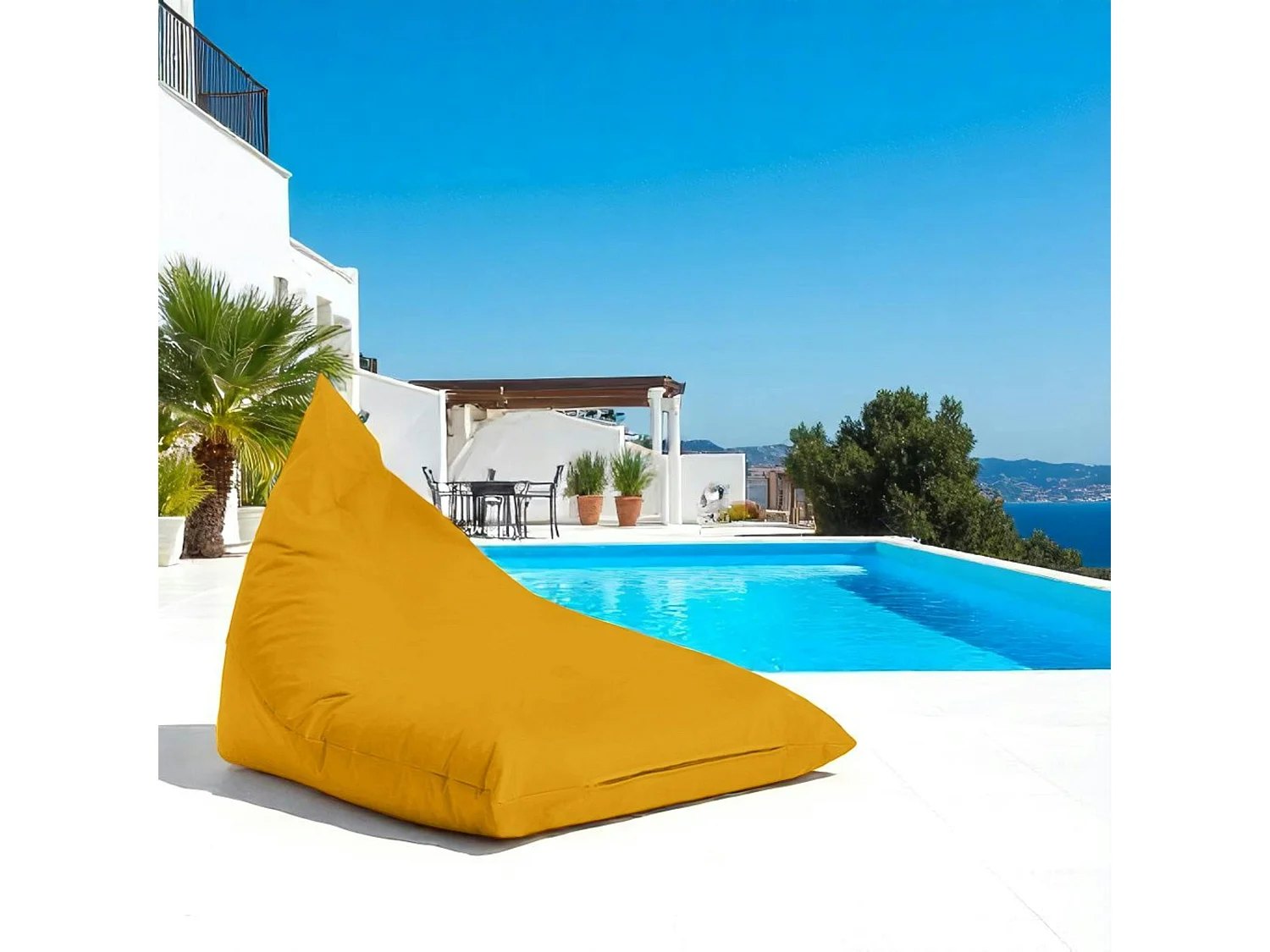 Pouf berlingot extérieur jaune ARTA