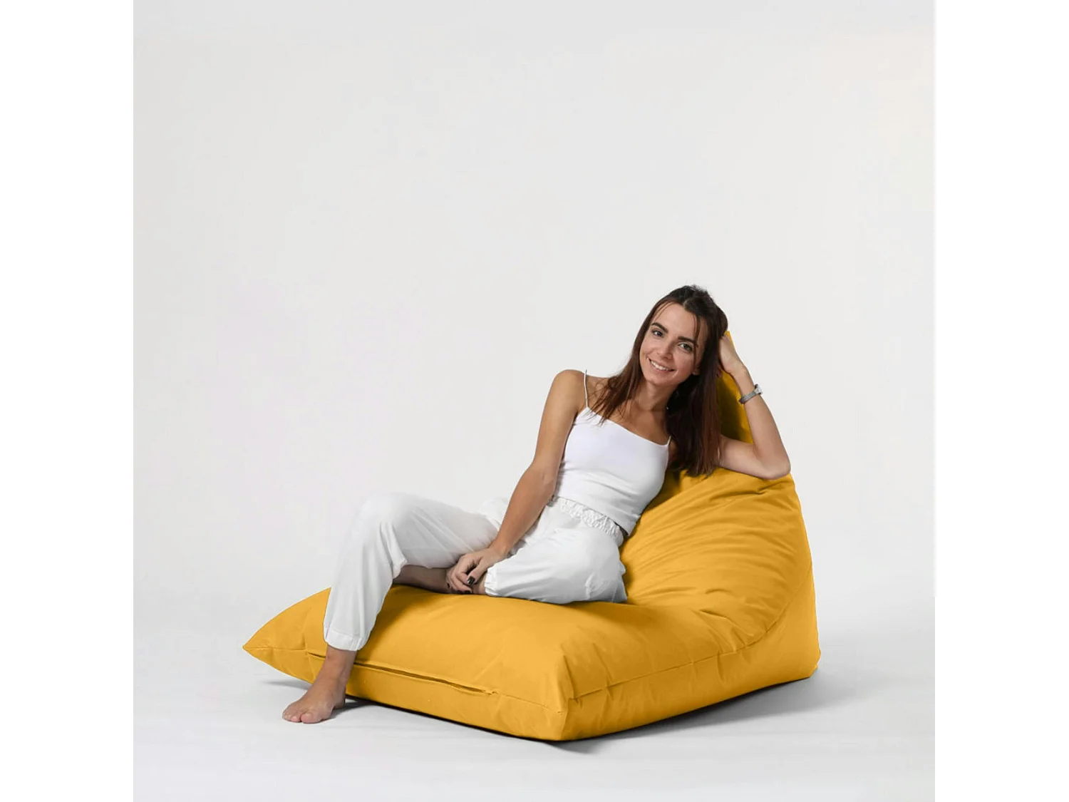 Pouf berlingot extérieur jaune ARTA