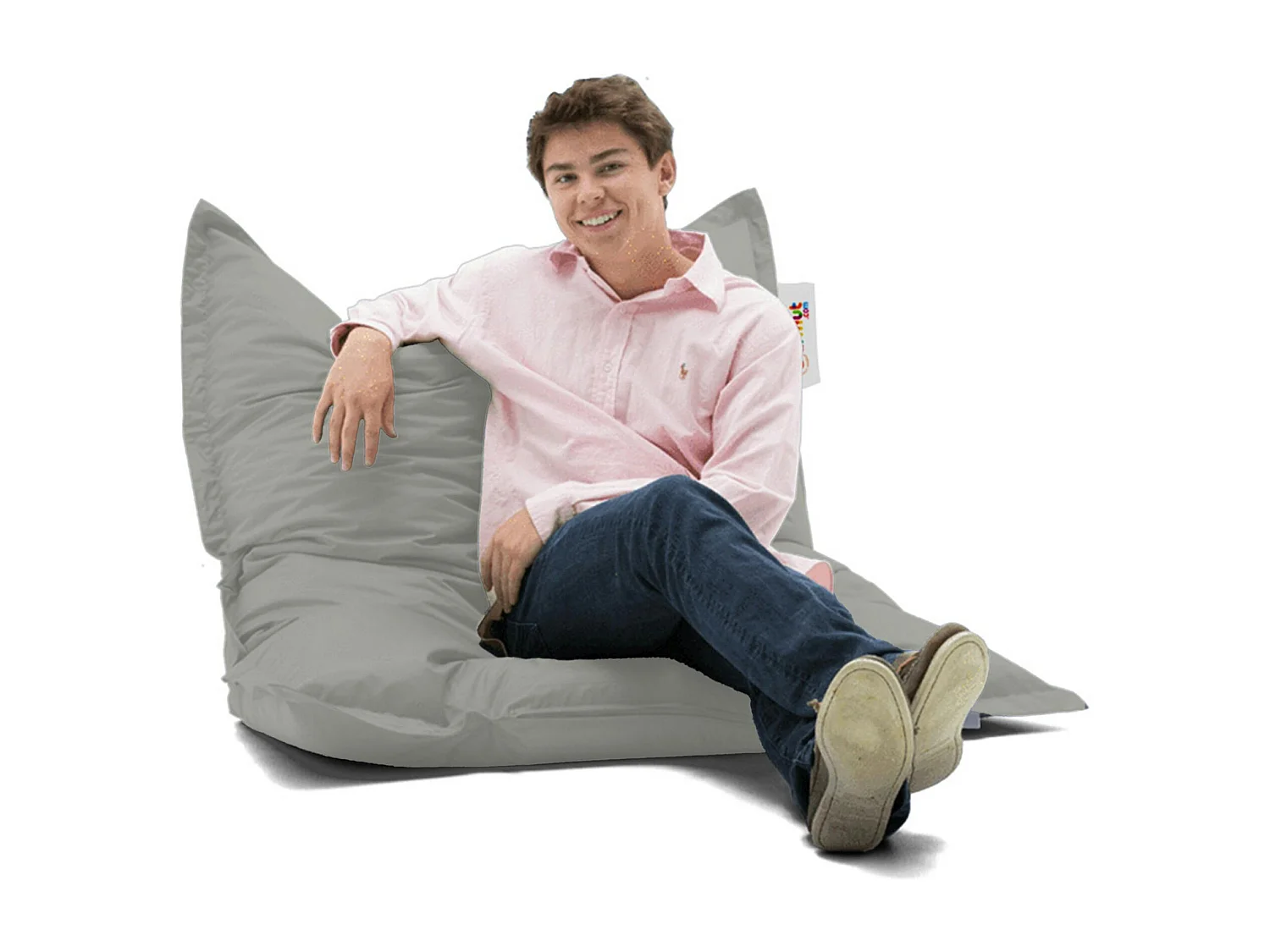 Pouf coussin de sol extérieur gris - 100 cm ARTA