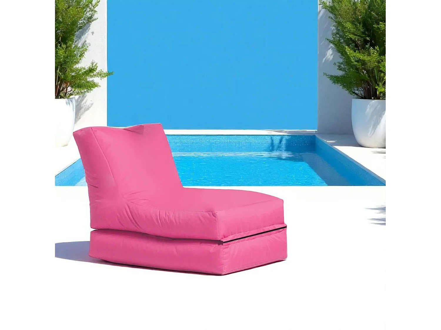 Pouf bain de soleil extérieur rose ARTA