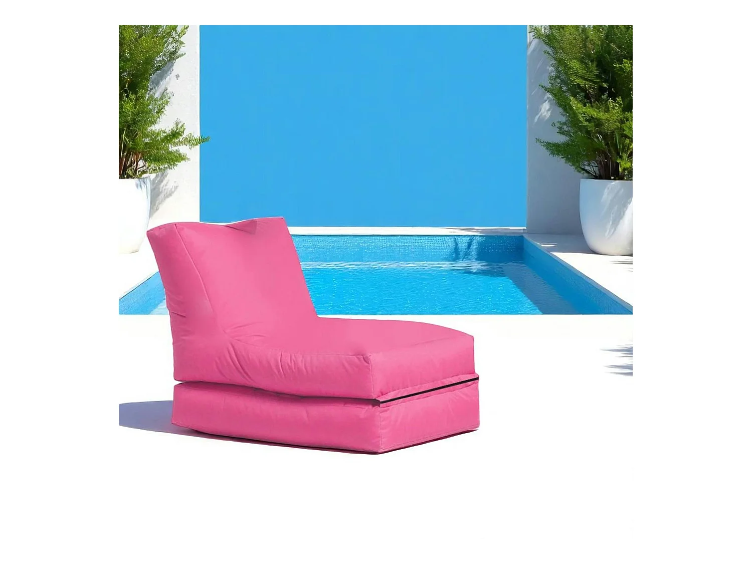 Pouf bain de soleil extérieur rose ARTA