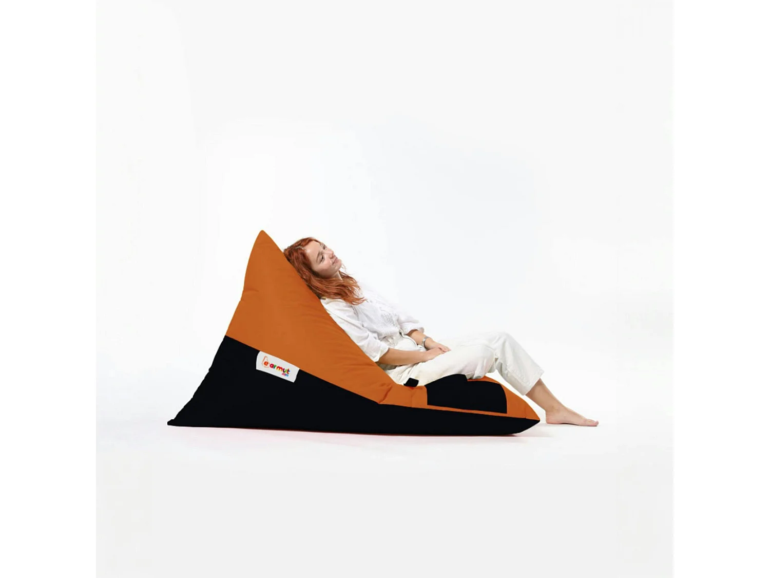 Pouf berlingot extérieur orange et noir ARTA