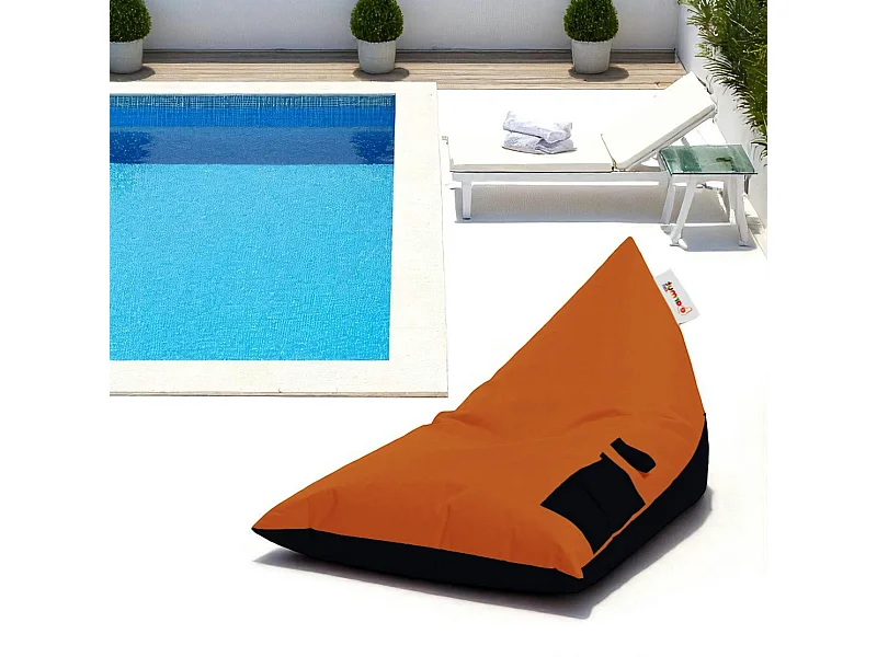 Pouf berlingot extérieur orange et noir ARTA