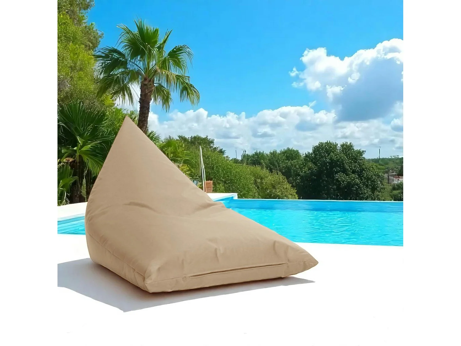 Pouf berlingot extérieur taupe ARTA