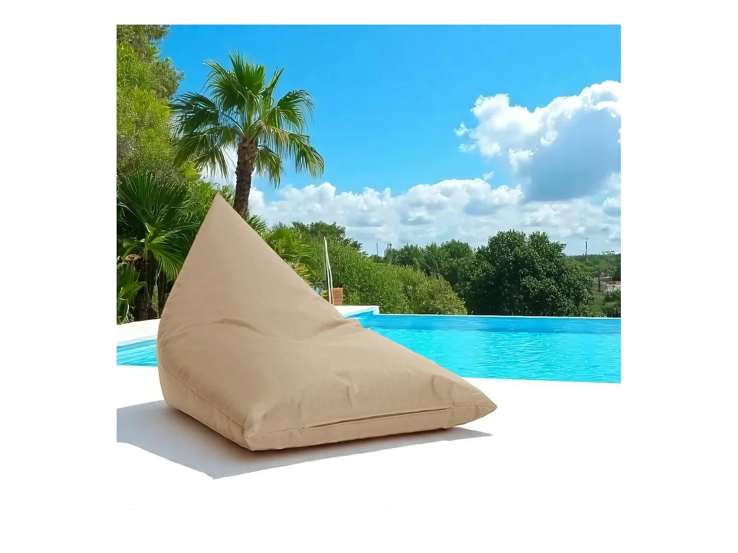 Pouf berlingot extérieur taupe ARTA