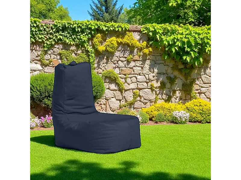 Pouf poire bleu foncé avec poches latérales ARTA