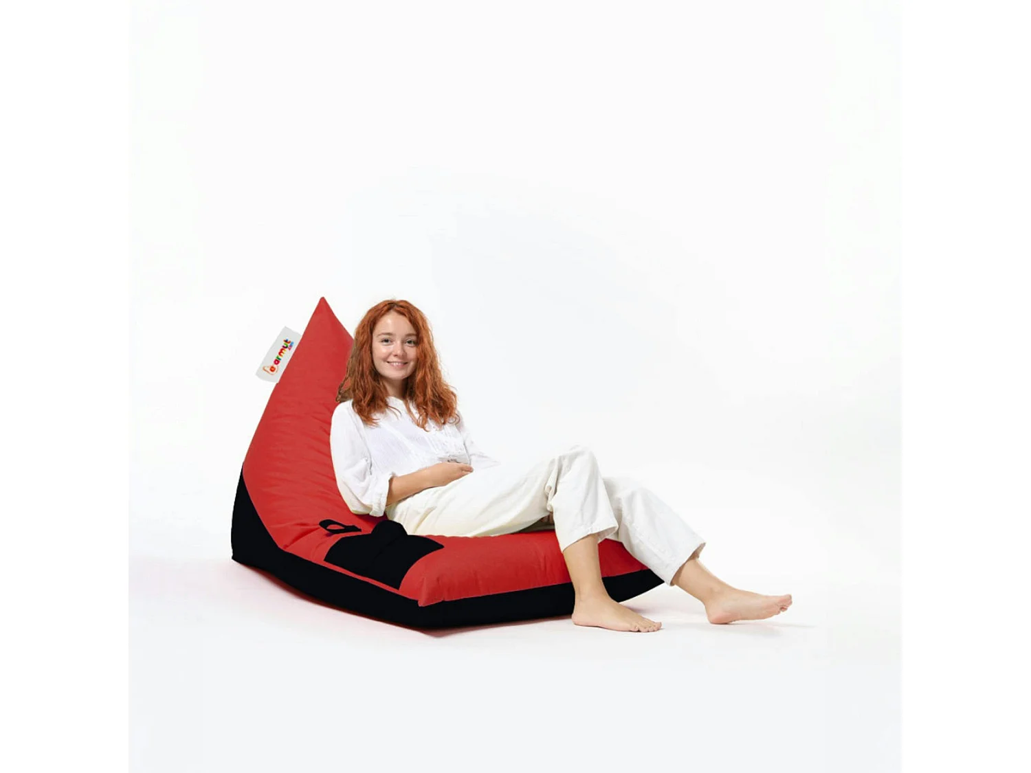 Pouf berlingot extérieur rouge et noir ARTA