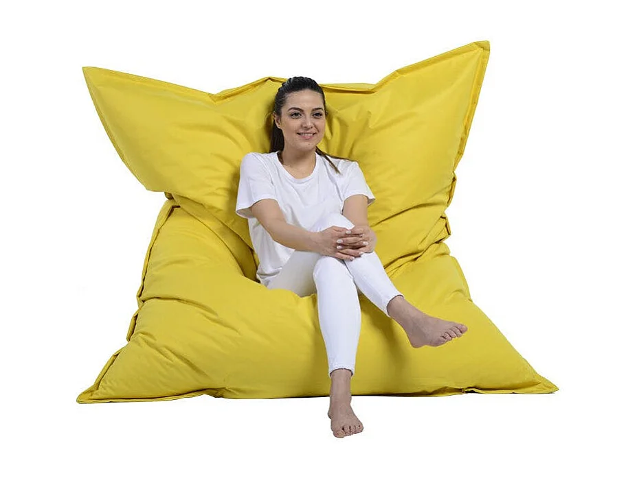 Pouf XXL extérieur jaune 180 cm ARTA