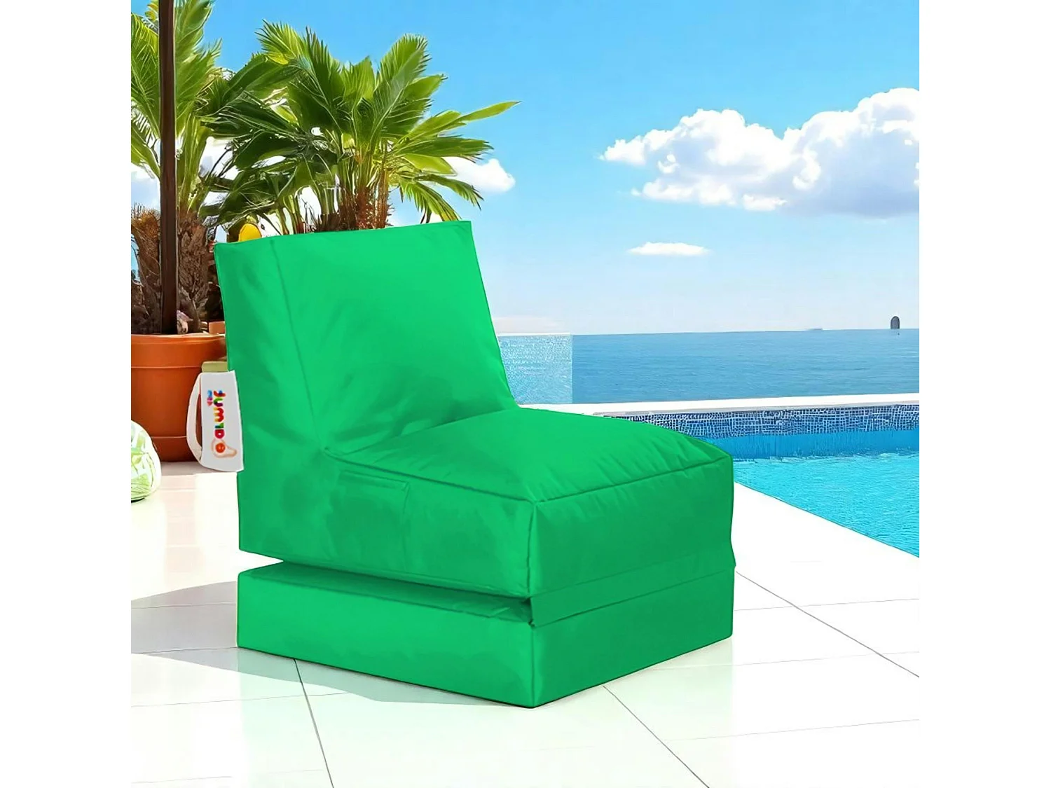 Pouf bain de soleil extérieur vert ARTA
