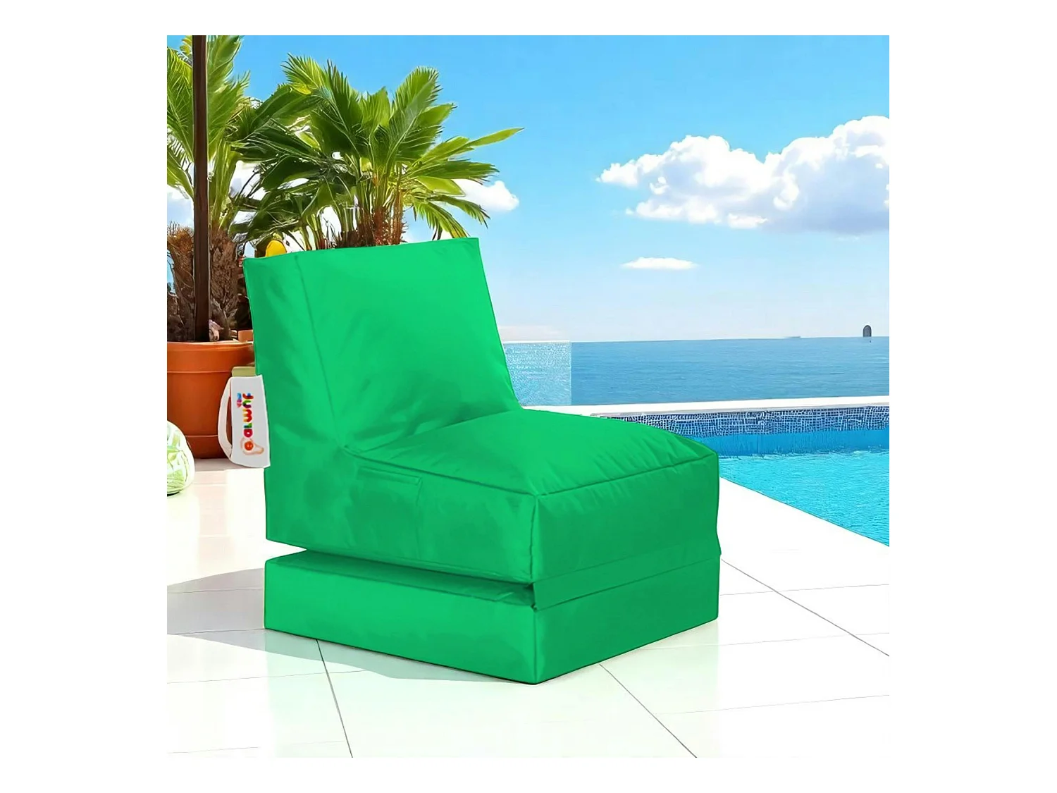 Pouf bain de soleil extérieur vert ARTA