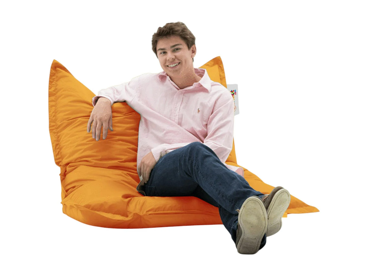 Pouf coussin de sol extérieur orange - 100 cm ARTA