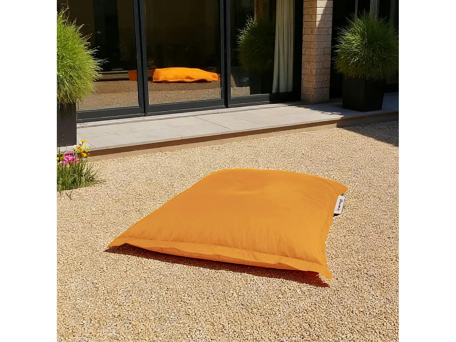 Pouf coussin de sol extérieur orange - 100 cm ARTA