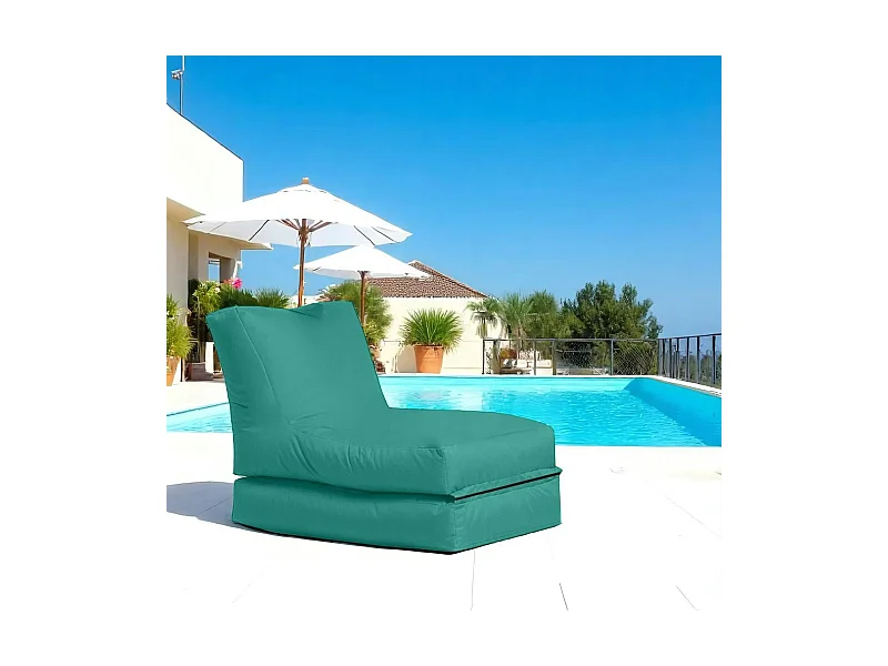 Pouf bain de soleil extérieur turquoise ARTA