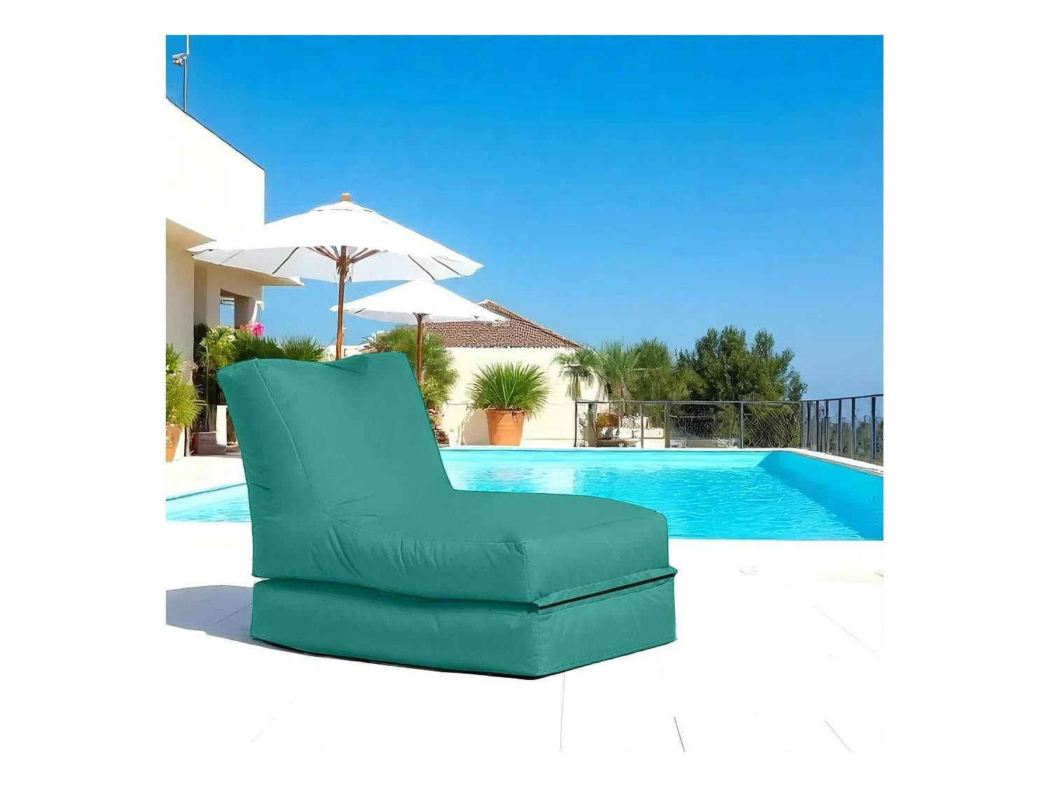 Pouf bain de soleil extérieur turquoise ARTA