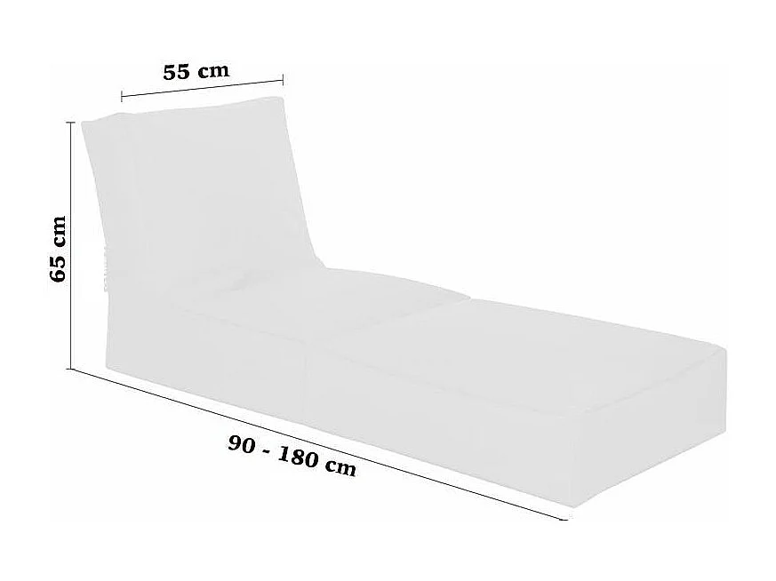 Pouf bain de soleil extérieur turquoise ARTA