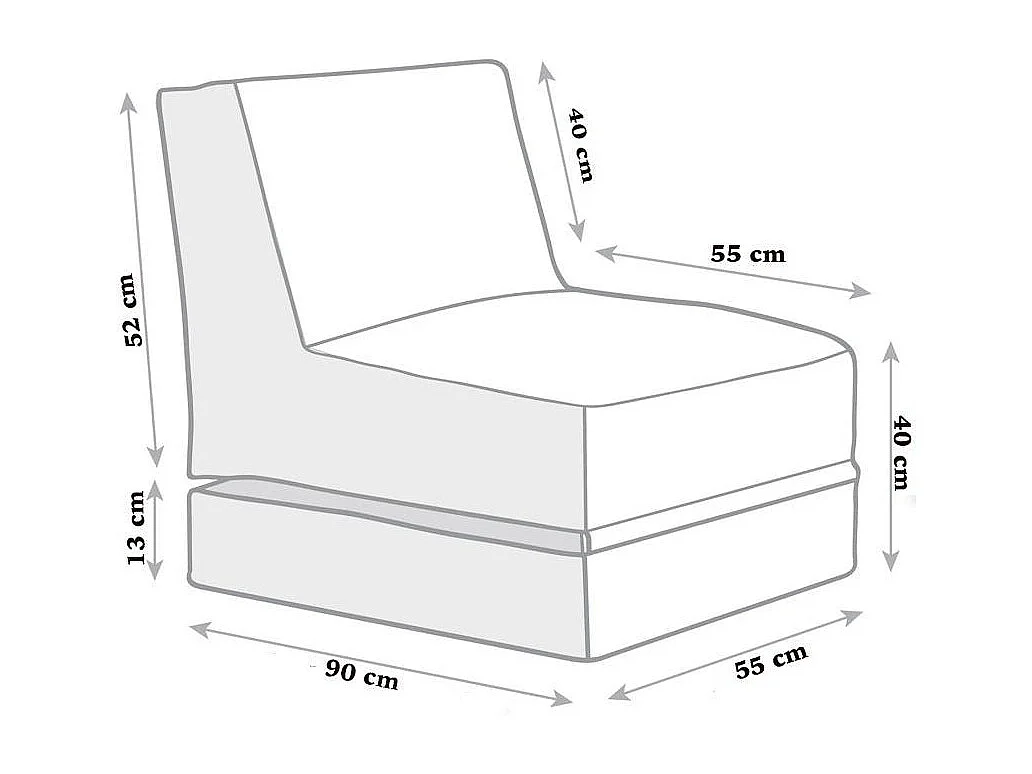 Pouf bain de soleil extérieur turquoise ARTA