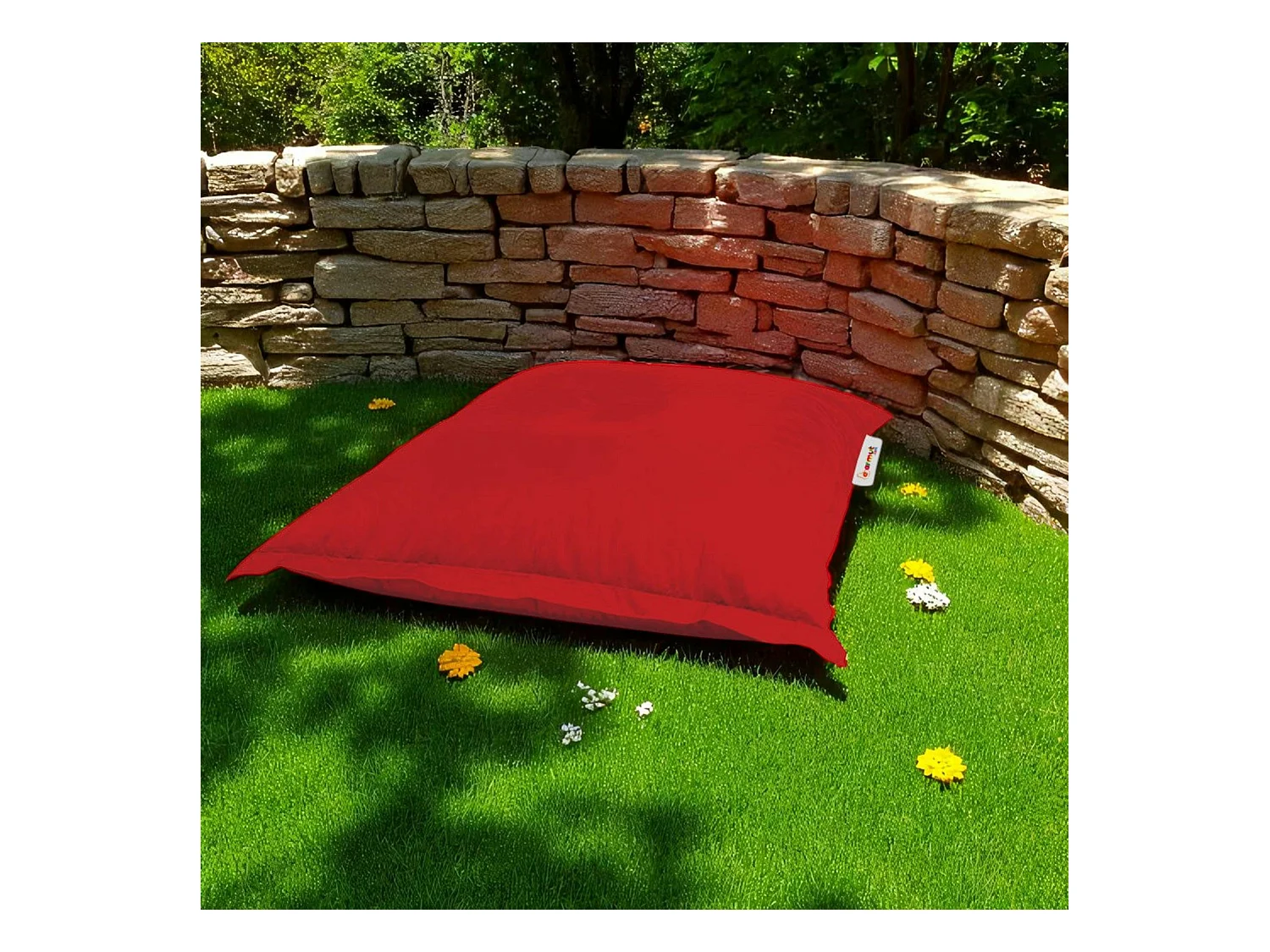 Pouf coussin de sol extérieur rouge - 100 cm ARTA