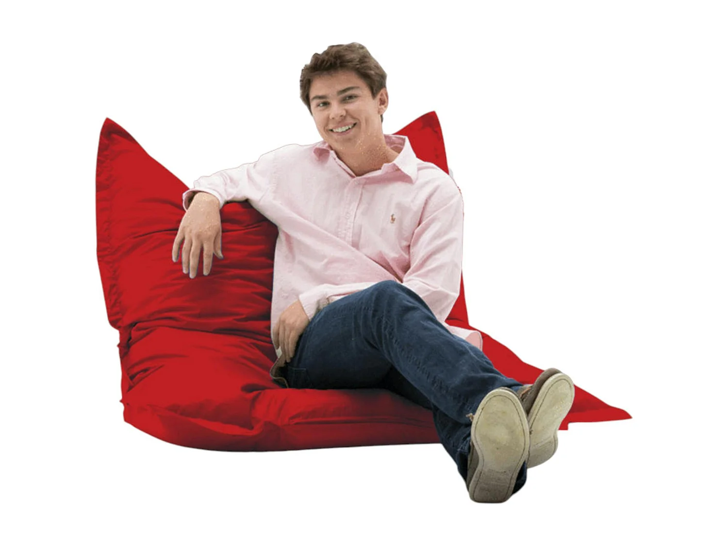 Pouf coussin de sol extérieur rouge - 100 cm ARTA