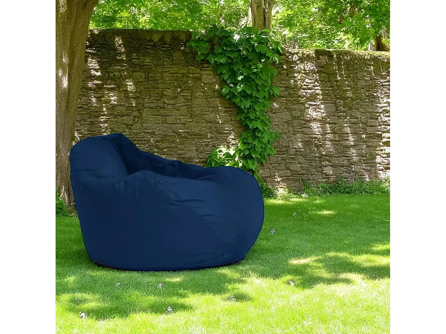 Pouf poire géant extérieur bleu ARTA