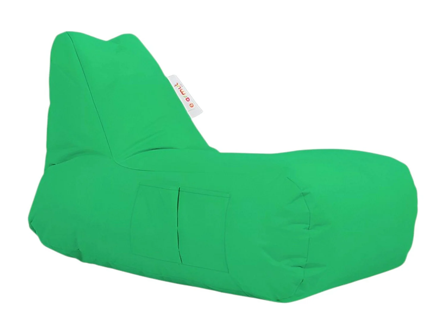 Grand pouf extérieur imperméable vert - avec poches ARTA